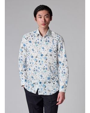 Paul Smith Tailored-Fit And 'Liberty Floral' Print Shirt - Grey