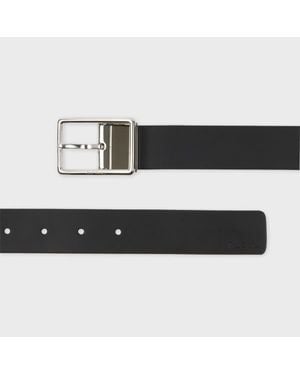 Paul Smith Leather Reversible 'Signature Stripe' Cut-To-Fit Belt - Black