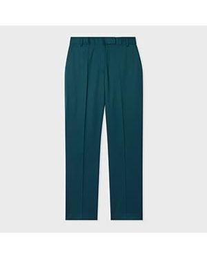 Paul Smith Petrol Slim-Fit Wool-Blend Trousers - Green