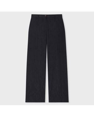Paul Smith Seersucker Wide Leg Trousers - Blue