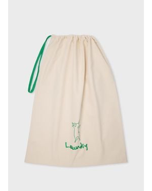 Paul Smith Ecru Cotton Laundry Bag - White