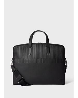 Paul Smith Leather 'Shadow Stripe' Folio - Black