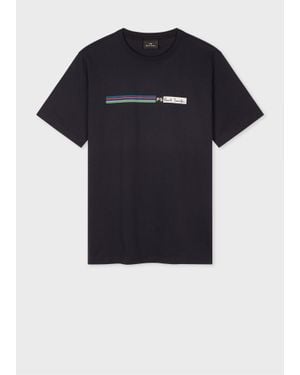 Paul Smith 'Sports Stripe' Cotton T-Shirt - Black