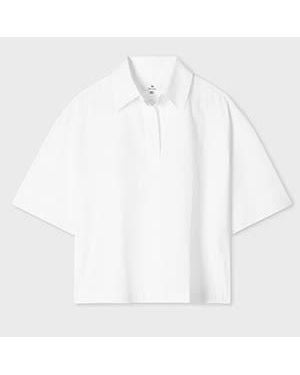 Paul Smith Cotton Embroidered Short Sleeve Shirt - White