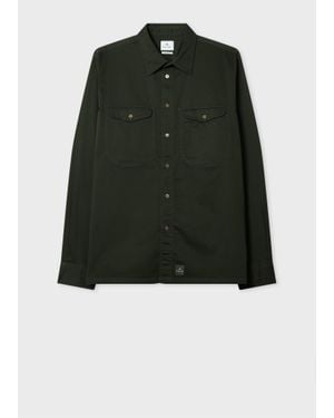 Paul Smith Dark Casual-Fit Garment-Dyed Sateen Shirt - Green