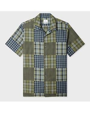 Paul Smith Regular-Fit Patchwork Check Shirt - Green
