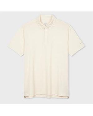 Paul Smith Ecru Washable Merino Wool Polo Shirt - White