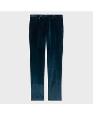 Paul Smith Slim-Fit Velvet Trousers - Blue