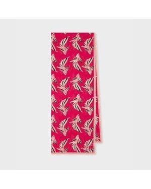 Paul Smith Bright 'Le Peche Fish' Cotton Scarf - Pink