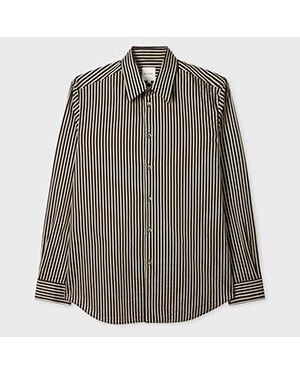 Paul Smith Stripe Cotton-Silk Shirt - Black