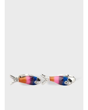 Paul Smith 'Artist Stripe Fish' Cufflinks - Blue