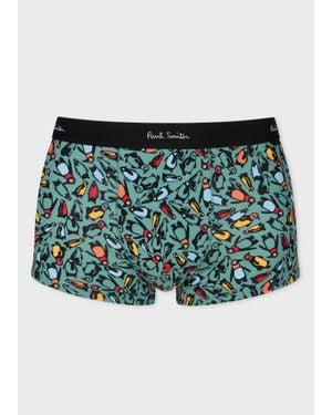 Paul Smith 'Penguins' Print Boxer Briefs - Green