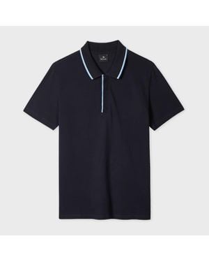 Paul Smith Contrast-Tipping Polo Shirt - Blue