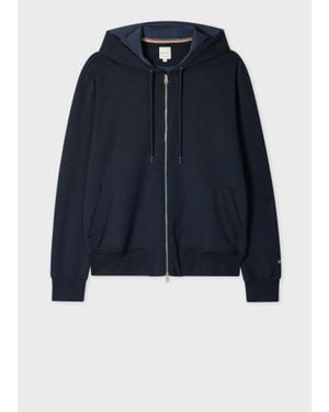 Paul Smith Lyocell-Cotton Zip Hoodie - Blue