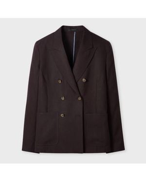 Paul Smith Aubergine Double Breasted Blazer - Black
