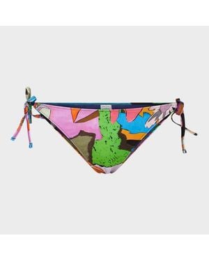 Paul Smith 'River Collage' Bikini Bottoms - Blue