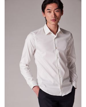 Paul Smith Super Slim-Fit Shirt With 'Artist Stripe' Cuff Lining - White