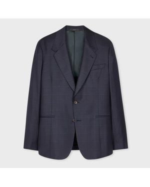 Paul Smith Check Wool Buggy-Lined Blazer - Blue
