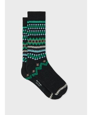 Paul Smith Wool-Blend Fair Isle Socks - Black