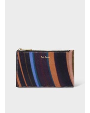Paul Smith 'Midnight Swirl' Leather Small Zip-Fastening Purse - Blue