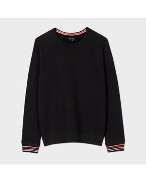 Paul Smith Lounge Sweatshirt With 'Swirl' Cuffs - Black