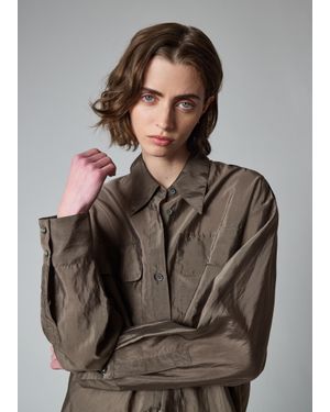 Paul Smith Khaki Organza Utility Shirt - Brown