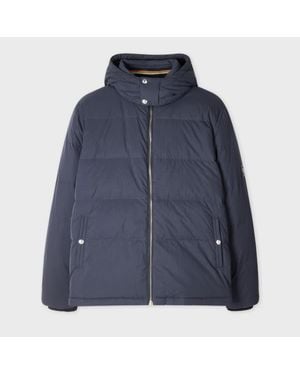Paul Smith Down Jacket With Detachable Hood - Blue