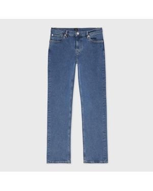 Paul Smith Mid Wash Straight-Fit 'Happy' Jeans - Blue