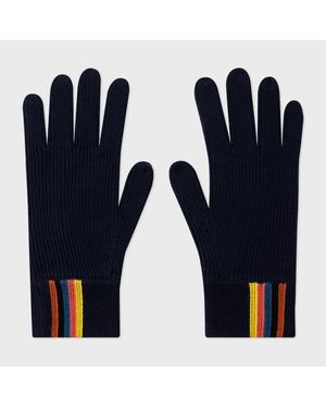 Paul Smith Merino Wool 'Artist Stripe' Gloves - Blue