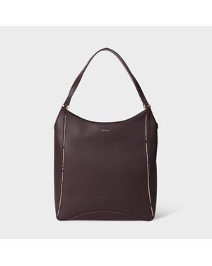 Paul Smith Burgundy Inverted 'Dusky Swirl' Shopper Bag - Brown