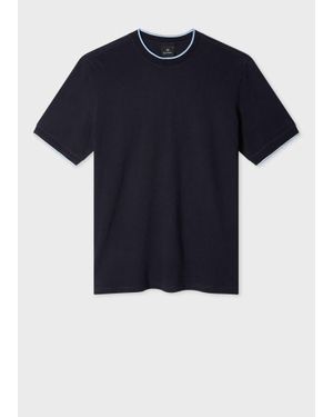 Paul Smith Cotton Jacquard T-Shirt - Blue