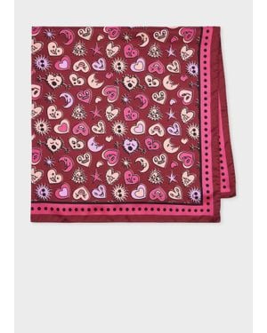 Paul Smith 'Hearts And Stars' Silk Scarf - Red