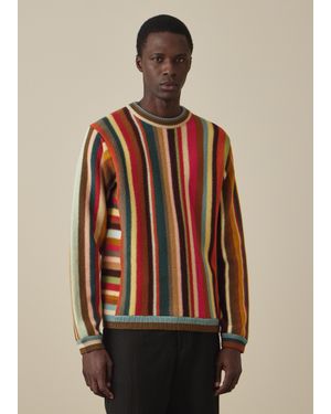 Paul Smith Boiled Merino Wool 'Signature Stripe' Jumper - Red