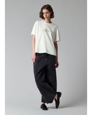 Paul Smith Ecru 'Love' Embroidered T-Shirt - White