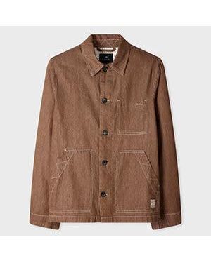 Paul Smith Rinse Denim Work Jacket - Brown