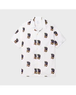 Paul Smith 'Lucky Cat' Print Short-Sleeve Shirt - White