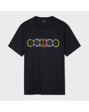 Paul Smith Dark 'Overlapping Circles' Print T-Shirt - Black