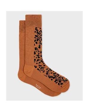 Paul Smith Cotton-Blend Leopard Socks - Brown