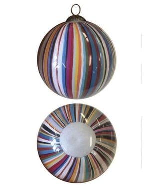 Paul Smith Hand-Painted 'Signature Stripe' Glass Bauble - Blue