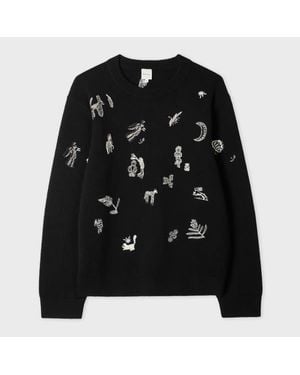 Paul Smith Merino Wool 'Little Beasts' Jumper - Black