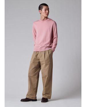 Paul Smith Contrast-Collar Merino Wool Jumper - Pink