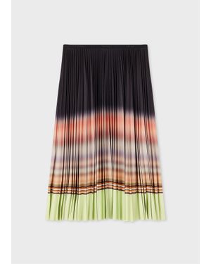 Paul Smith Pistachio Gradient 'Signature Stripe' Pleated Skirt - Green