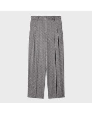 Paul Smith Textured Wool Pleated Trousers - Grey