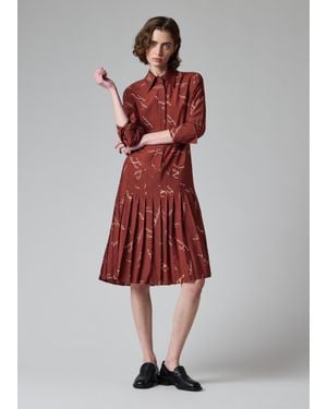 Paul Smith Burgundy 'Love' Print Shirt Dress - Red