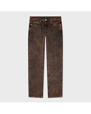 Paul Smith Relaxed Tapered-Fit And Overdyed Jeans - Brown