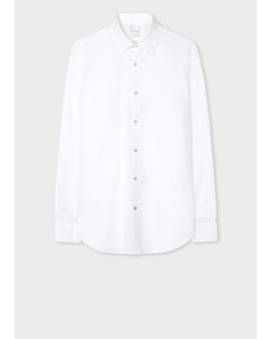 Paul Smith Tailored-fit White Cotton 'signature Stripe' Cuff Shirt