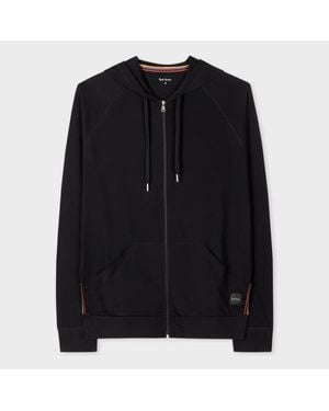 Paul Smith Cotton Jersey Zip Hoodie - Black