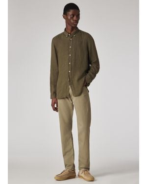 Paul Smith Tapered-Fit Cotton-Linen Jeans - Green