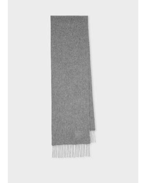 Paul Smith Tonal Embroidered Logo Cashmere Scarf - Grey