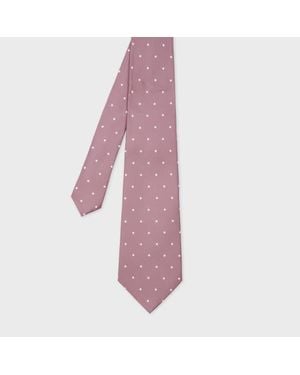 Paul Smith Mauve Polka Dot Tie - Pink